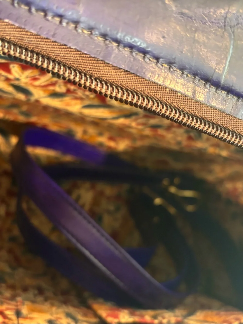 Nila Deep Purple Leather Satchel with Gold Accents